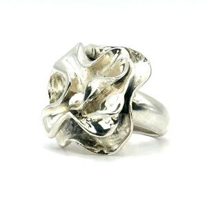 Silpada Retired R1809 Sterling Silver “ Flower In Bloom” Statement Flower Ring 7